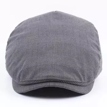 Мужские клетчатые береты, женские хлопковые кепки, шляпы-форварды, шляпы маляров, горячая распродажа Adjustable чёрный