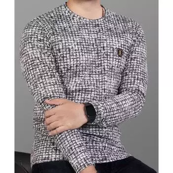 Мужские клетчатые футболки из полихлопка с круглым вырезом