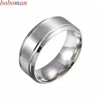 Мужские кольца из нержавеющей стали шириной 8 мм, матовые, с двойной фаской, простые мужские популярные модные ювелирные изделия, кольцо в подарок, новинка 2020, горячая распродажа 13