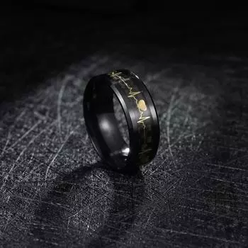Мужские кольца Кольцо для электрокардиограммы Любители Кольца из углеродного волокна Кольца Аксессуары Кольцо для влюбленных Кольца Женские обручальные кольца 9