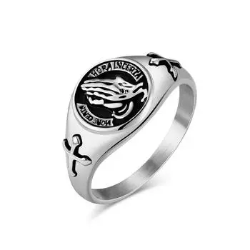 Мужские кольца-печатки в виде рук молитвы, черное золото, эффектное кольцо на большой палец, винтажные христианские украшения 7 серебряный