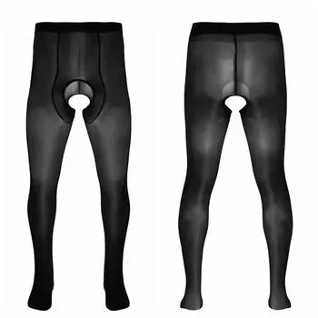 Мужские колготки из мягкого ледяного шелка с закрытым носком, эластичные тонкие колготки, чулочно-носочные изделия, чулки, леггинсы, брюки, нижнее белье One Size