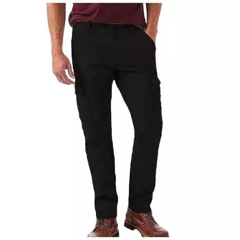 Мужские комбинезоны, повседневные брюки с несколькими карманами и завязками, походные брюки, хлопковые саржевые брюки L чёрный