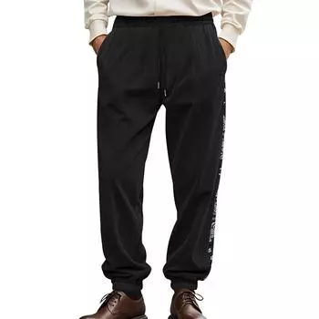 Мужские комбинезоны, повседневные брюки с несколькими карманами и завязками, походные брюки, хлопковые саржевые брюки L чёрный