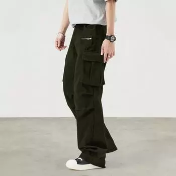 Мужские комбинезоны, повседневные брюки с несколькими карманами и завязками, походные брюки, хлопковые саржевые брюки S