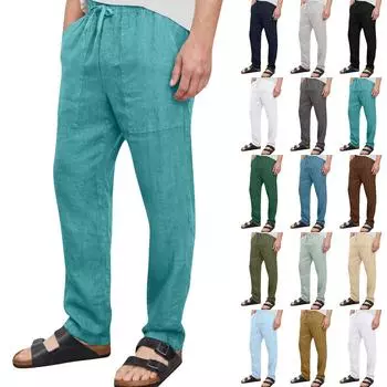 Мужские комбинезоны, повседневные брюки с несколькими карманами и завязками, походные брюки, хлопковые саржевые брюки L армия зеленый