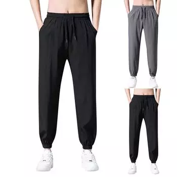 Мужские комбинезоны, повседневные брюки с несколькими карманами и завязками, походные брюки, хлопковые саржевые брюки L чёрный