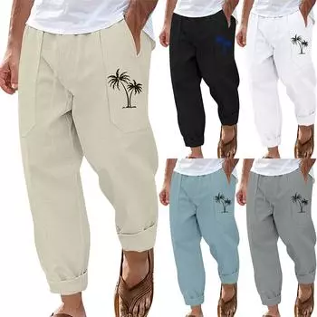 Мужские комбинезоны, повседневные брюки с несколькими карманами и завязками, походные брюки, хлопковые саржевые брюки L чёрный