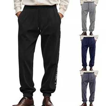 Мужские комбинезоны, повседневные брюки с несколькими карманами и завязками, походные брюки, хлопковые саржевые брюки L тёмно-синий
