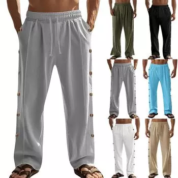 Мужские комбинезоны, повседневные брюки с несколькими карманами и завязками, походные брюки, хлопковые саржевые брюки M белый