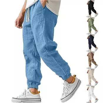 Мужские комбинезоны, повседневные брюки с несколькими карманами и завязками, походные брюки, хлопковые саржевые брюки XXL чёрный