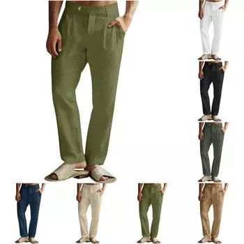 Мужские комбинезоны, повседневные брюки с несколькими карманами, походные брюки, брюки из хлопкового твила L армия зеленый