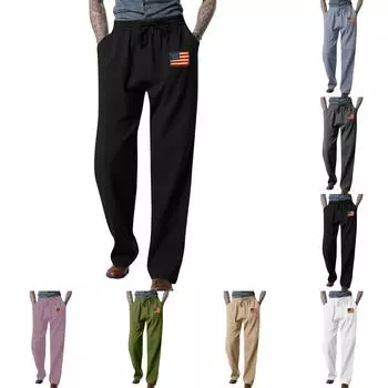 Мужские комбинезоны, повседневные брюки с несколькими карманами и завязками, походные брюки, хлопковые саржевые брюки L армия зеленый