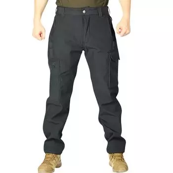 Мужские комбинезоны, повседневные брюки с несколькими карманами и завязками, походные брюки, хлопковые саржевые брюки S