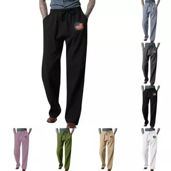 Мужские комбинезоны, повседневные брюки с несколькими карманами и завязками, походные брюки, хлопковые саржевые брюки L армия зеленый