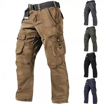 Мужские комбинезоны, повседневные брюки с несколькими карманами и завязками, походные брюки, хлопковые саржевые брюки 32 армия зеленый