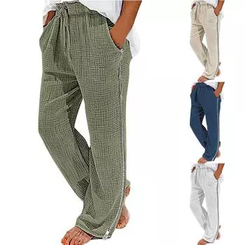 Мужские комбинезоны, повседневные брюки с несколькими карманами и завязками, походные брюки, хлопковые саржевые брюки L синий