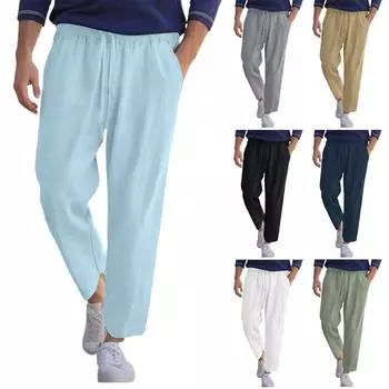 Мужские комбинезоны, повседневные брюки с несколькими карманами и завязками, походные брюки, хлопковые саржевые брюки L чёрный