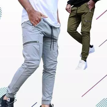 Мужские комбинезоны с несколькими карманами, мужские брюки-карго с затягивающимся шнурком на талии, множеством карманов, с манжетами на щиколотках, для повседневной спортивной уличной одежды S чёрный