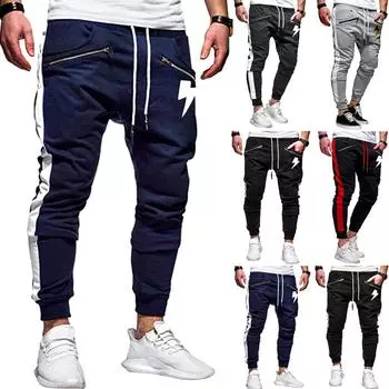 Мужские комбинезоны с принтом, повседневные карманные спортивные рабочие повседневные брюки L чёрный