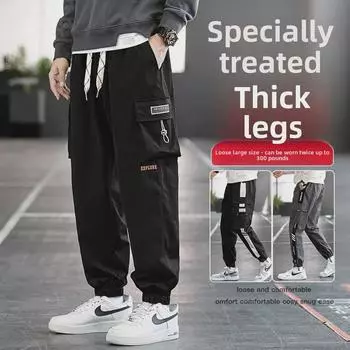Мужские комбинезоны свободного кроя - модные повседневные брюки больших размеров из бархата для осени/зимы L