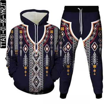 Мужские комплекты из двух предметов Якорь животных Тотемные буквы 3D принт спортивный костюм толстовки брючный костюм женский повседневный наряд размер одежды S-6XL M