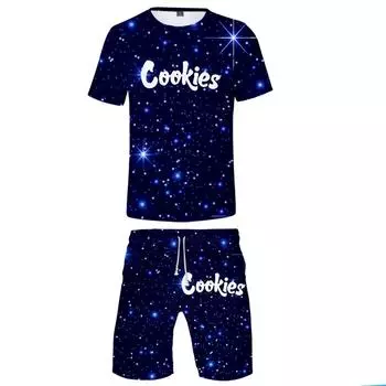 Мужские комплекты одежды, летние милые футболки для мальчиков, короткие штаны, комплект из 2 предметов, костюмы для мужчин, повседневные костюмы S