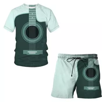 Мужские комплекты одежды, летние милые футболки для мальчиков, короткие штаны, комплект из 2 предметов, костюмы для мужчин, повседневные костюмы S