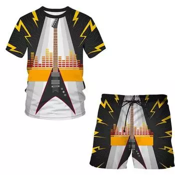 Мужские комплекты одежды Летняя уличная одежда Футболки Короткие штаны 2 шт. Костюмы Мужская спортивная одежда Повседневные костюмы Наряды S
