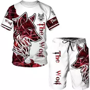 Мужские комплекты одежды Tiger, летние милые футболки для мальчиков, короткие штаны, комплект из 2 предметов, костюмы для мужчин, повседневные костюмы S