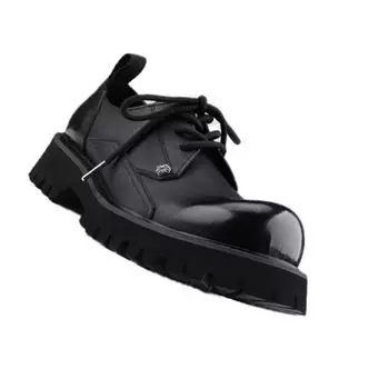 Мужские корейские кожаные туфли-оксфорды на платформе, толстые туфли-дерби, повседневные туфли-лоферы, мужские туфли с квадратным носком, формальные туфли 38 чёрный