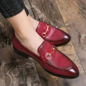 Мужские коричневые/черные/красные кожаные лоферы с тиснением Horsebit, мужская повседневная обувь без шнуровки в деловом стиле, размер 38-48 48 чёрный