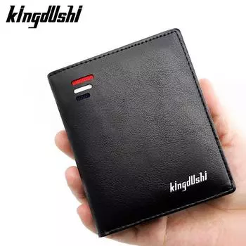 Мужские кошельки, модный новый кошелек для карт, многофункциональный кожаный короткий кошелек для мужчин, кошелек на молнии с карманом для монет чёрный