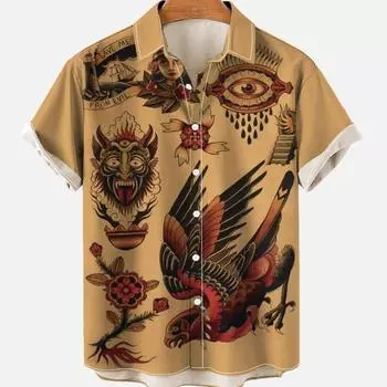 Мужские костюмы птиц Гавайи отпуск Винтажная рубашка для мужчин 3D цветочный повседневный узор Высокое качество роскошная одежда Dazn блузка топы M