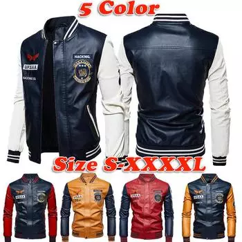 Мужские кожаные бомберы Slim Fit College Fleece Pilot Men s Coats Мужские бомберы M