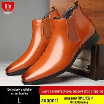 Мужские кожаные ботинки Martin большого размера 48 с заостренным носком и низким верхом — модная универсальная обувь в британском стиле 40 чёрный