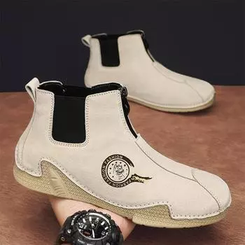 Мужские кожаные ботинки, повседневные кроссовки для активного отдыха, большие размеры 39-46 39 песочный