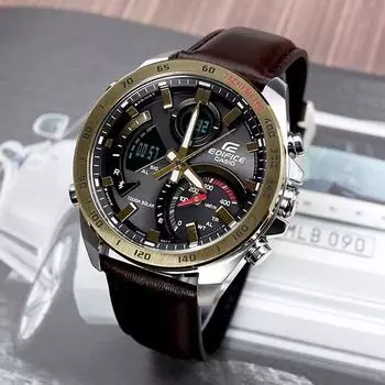 Мужские кожаные часы Casio Edifice с солнечной батареей и Bluetooth ECB-900GL-1A