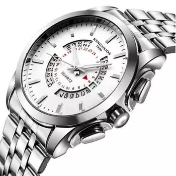 Мужские кожаные часы, металлические часы, лучшее соотношение цены и качества kingnuos -1, популярные корейские часы