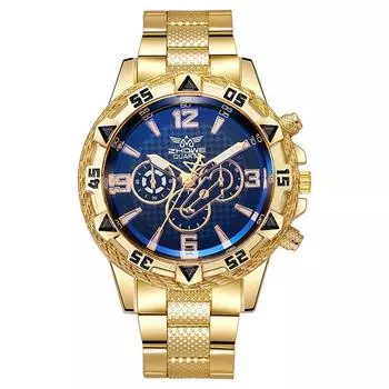 Мужские кожаные деловые модные часы с ремешком для подарков One Size