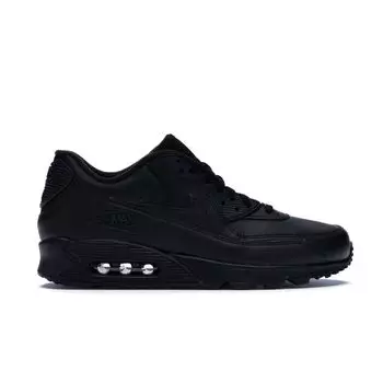 Мужские кожаные кроссовки Nike Air Max 90 черные 302519-001