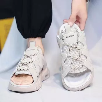 Мужские кожаные летние шлепанцы Baskette, высококачественная спортивная обувь, белые летние сабо для мужчин, сандалии с широкими ступнями, купить теннисные туфли для подростков 39