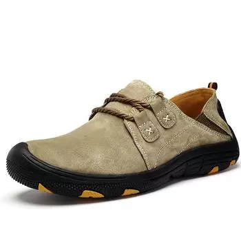 Мужские кожаные лоферы большого размера, уличные резиновые туфли из свиной кожи с мягкой подошвой для вождения автомобиля 38 серый