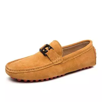 Мужские кожаные лоферы, роскошные дизайнерские весенне-летние мокасины, мужские лоферы, замшевая повседневная обувь, мужские легкие туфли на плоской подошве для вождения 38