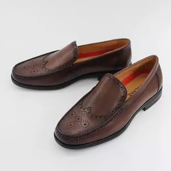 Мужские кожаные мокасины премиум-класса — верхний слой из коровьей кожи с ретро-резьбой и ручной полировкой. 42 чёрный