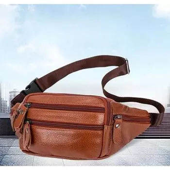 Мужские кожаные нагрудные сумки через плечо, мужская кожаная поясная сумка на ремне для занятий спортом на открытом воздухе, маленькая поясная сумка