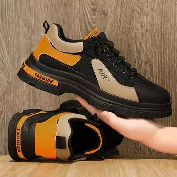 Мужские кожаные повседневные ботинки, весенние, новые, модные, на толстой подошве, износостойкие, удобные, водонепроницаемые, для ходьбы, мужская спортивная обувь 39 хаки