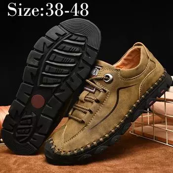 Мужские кожаные повседневные кожаные туфли ручной работы на мягкой подошве, размер 38-48 38 чёрный