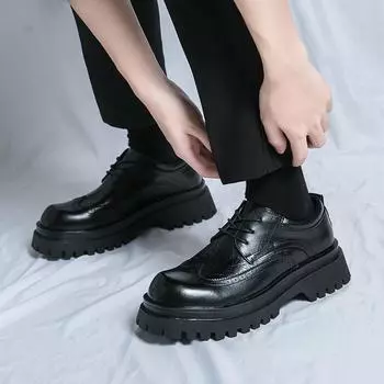 Мужские кожаные повседневные туфли на шнуровке, роскошные брендовые мужские дышащие мокасины, мужские черные оксфорды для свадебной вечеринки, обувь Zapatos Hombre 6.5