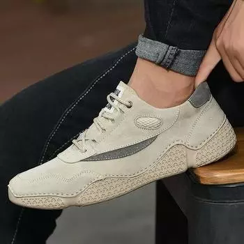 Мужские кожаные повседневные удобные лоферы ручной работы, легкие прогулочные туфли для вождения, мужские туфли больших размеров Zapatos Casuales Hombres 38